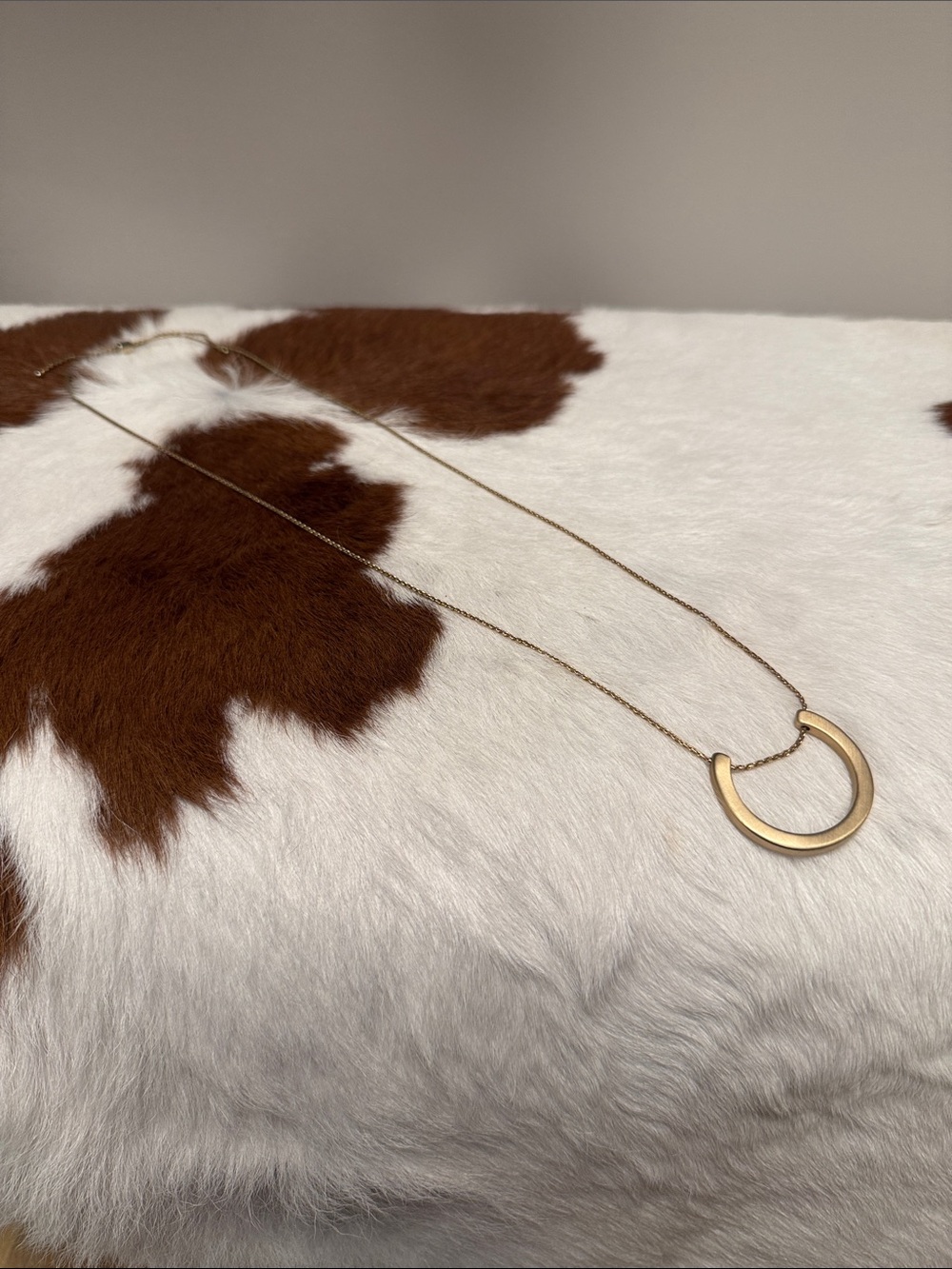 Minimalist Gold Horseshoe Pendant Necklace - Women Jewelry